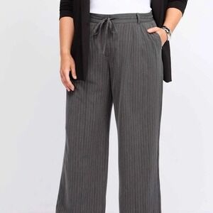 Montgomery Post Carmel Wide Leg Pinstripe‎ Pants Dark Grey 14P Stitch Fix